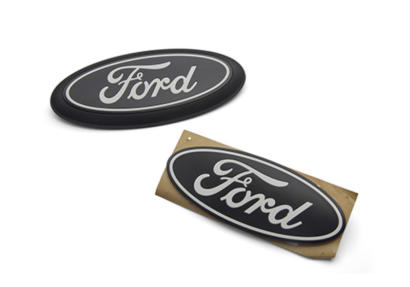 Ford F-150 Exterior Badges - Front + Rear - Ford Racing - Smoked Chrome Oval Kit w/o Camera - Black - `24-`26 Ford F-150 Exterior Badges - Front + Rear - Ford Racing - Smoked Chrome Oval Kit w/o Camera - Black - `24-`26